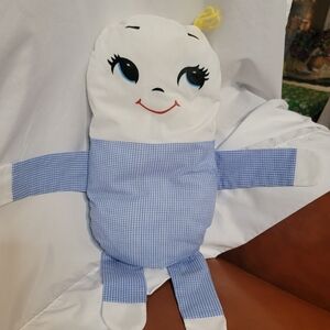 Blue Gingham Check Humpty Dumpty Plush Doll